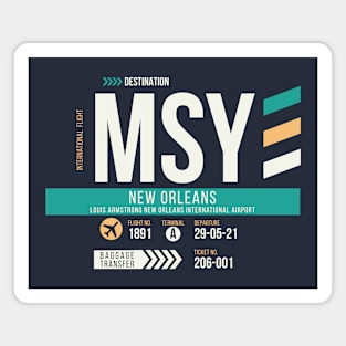 New Orleans (MSY) Airport Code Baggage Tag Magnet